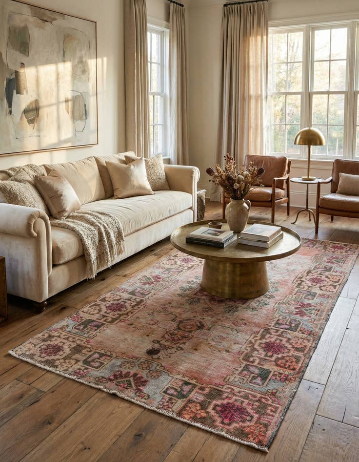 Detail image of 3' 9 x 7' 5  Hand Knotted Ultra Vintage Persian Wool Rug