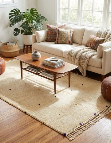 4' 7 x 7' 8 Hand Knotted Moroccan Wool Rug