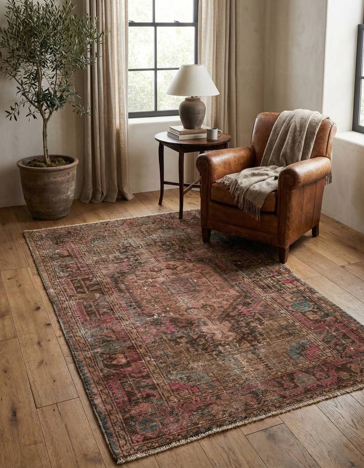 Detail image of 3' x 5'  Hand Knotted Ultra Vintage Persian Wool Rug