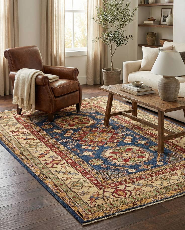 Detail image of 4' 10 x 6' 4 Hand Knotted Kazak Rug