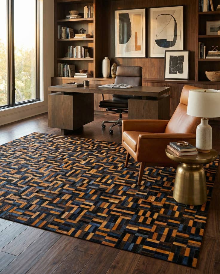 Detail image of 5' x 7' 11 Cowhide - Patchwork Rug