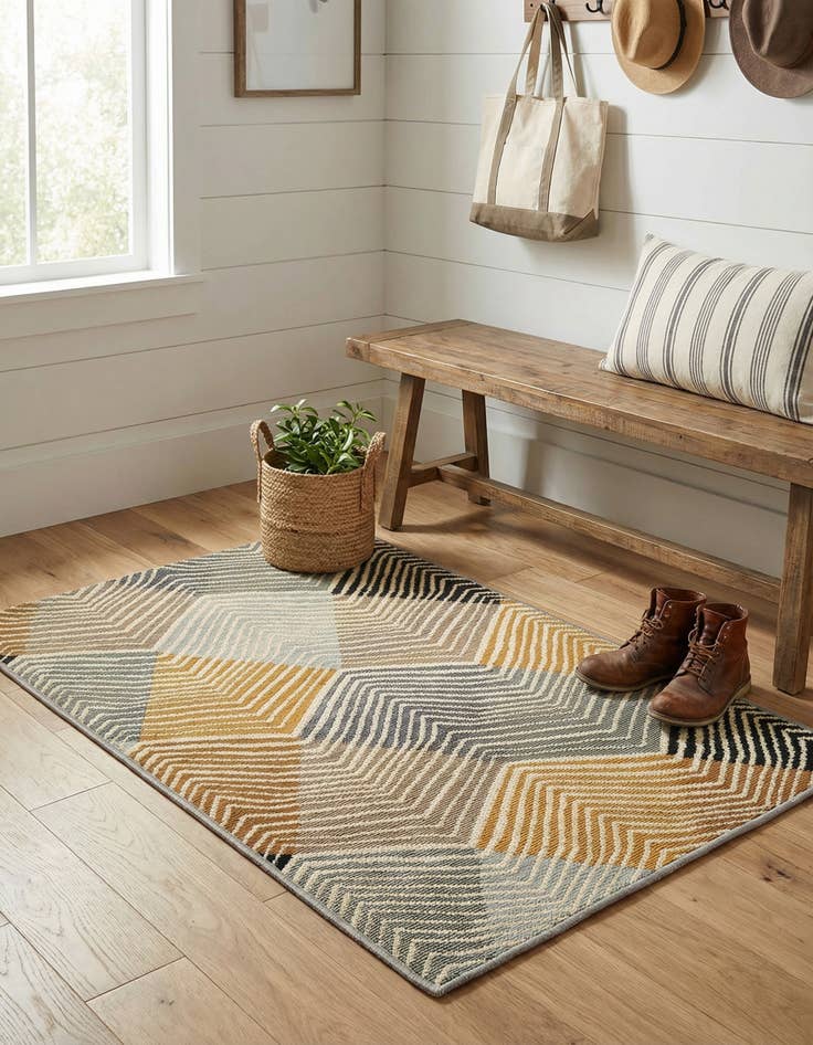 Detail image of 2' x 3'  Washable Modern Indoor / Outdoor Rug