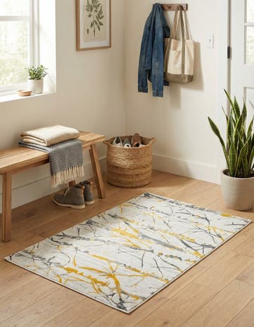 Yellow and Gray Finsbury Rug