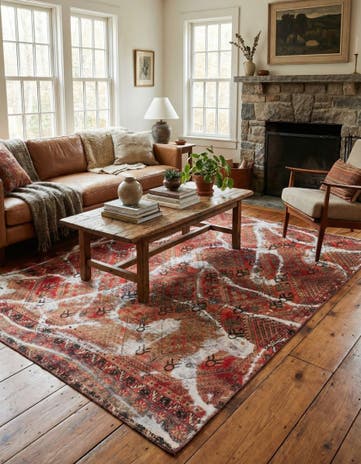 5' 10 x 7' 8 Hand Knotted Ultra Vintage Persian Wool Rug