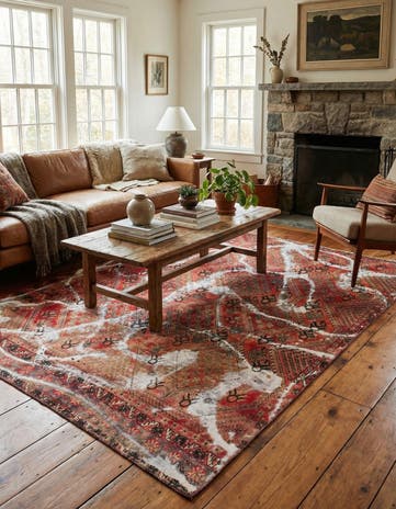 5' 10 x 7' 8 Hand Knotted Ultra Vintage Persian Wool Rug