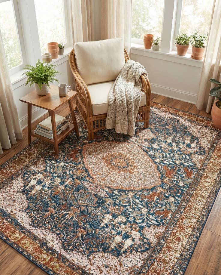 Detail image of 7' 10 x 10' Easy-Clean Traditional Indoor / Outdoor Rug