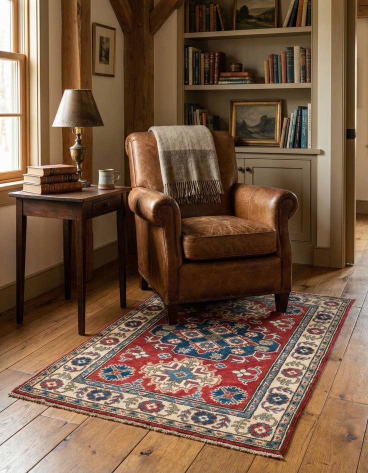 Detail image of 2' 8 x 4'  Hand Knotted Kazak Rug