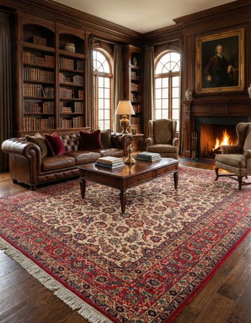 10' 3 x 12' 9 Hand Knotted Kashan Persian Wool Rug