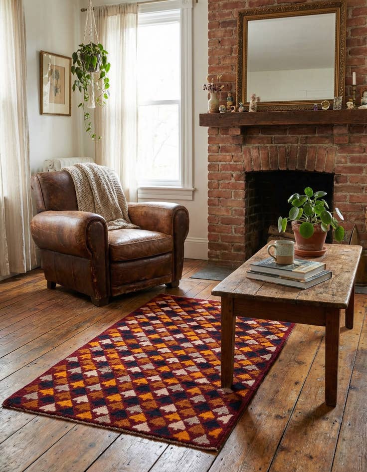 Detail image of 2' 9 x 4' 5  Hand Knotted Balouch Wool Rug