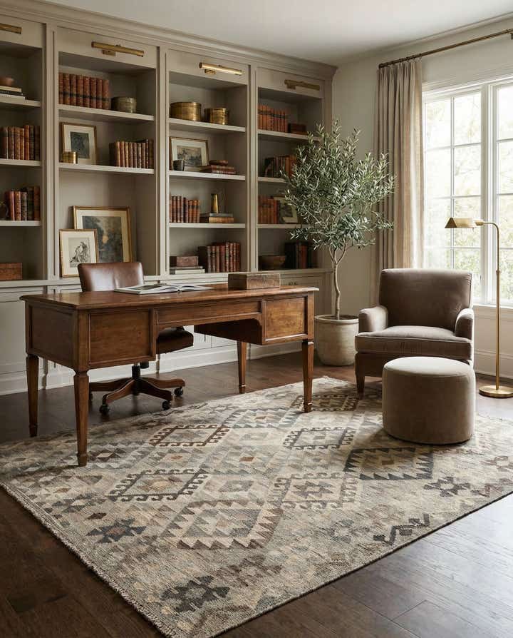 5' 8 x 7' 10 Hand Woven Kilim Maymana Wool Rug