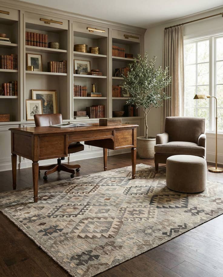Detail image of 5' 8 x 7' 10 Hand Woven Kilim Maymana Wool Rug