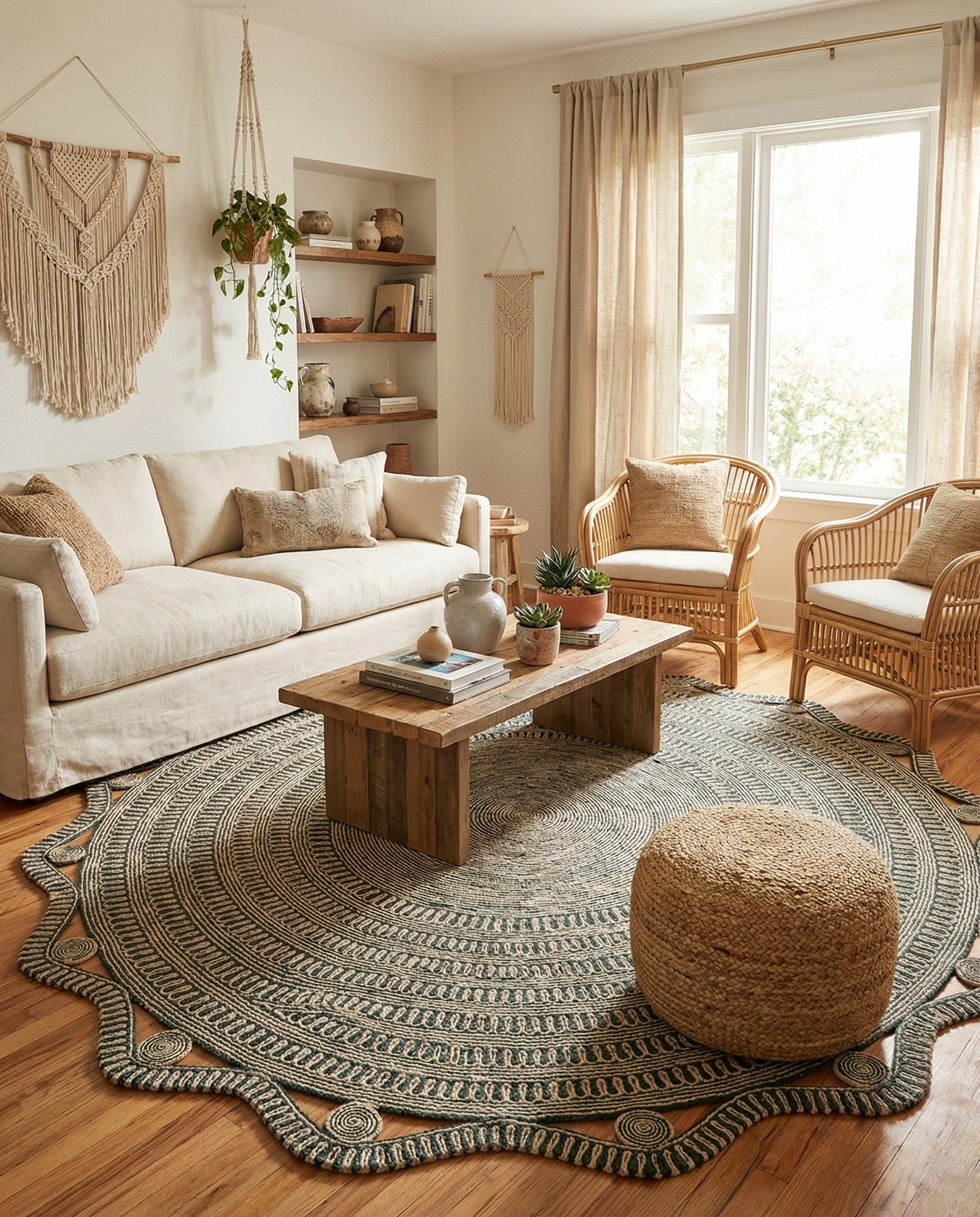  10' x 10' Braided Jute Round Rug