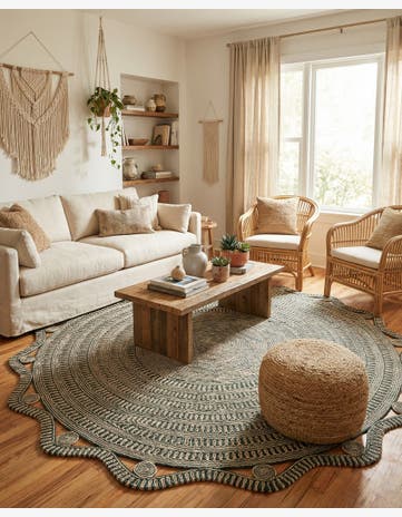 10' x 10' Braided Jute Round Rug