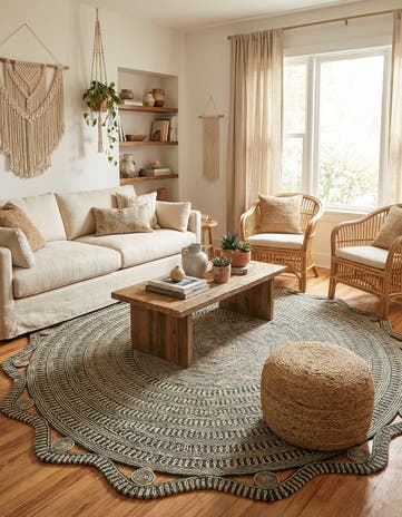 10' x 10' Braided Jute Round Rug
