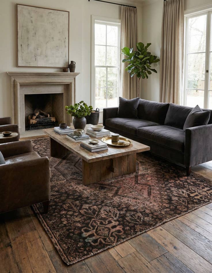 Detail image of  5' 10 x 8' 6  Hand Knotted Ultra Vintage Persian Wool Rug