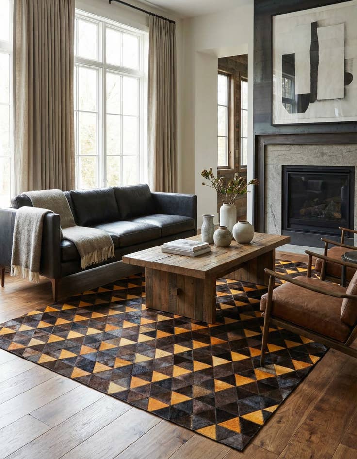 Detail image of 5' x 8' 1 Cowhide Stocks Rug