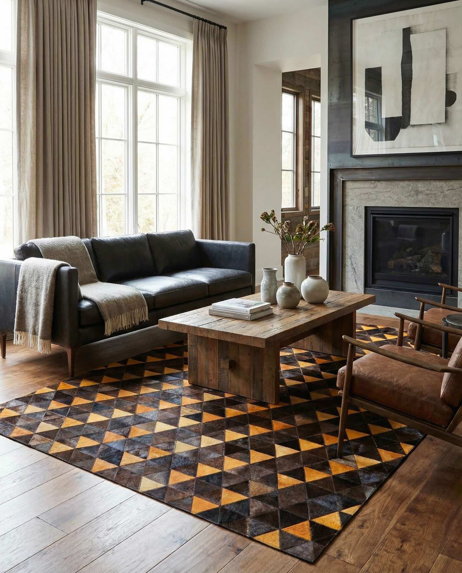 5' x 8' 1 Cowhide Stocks Rug