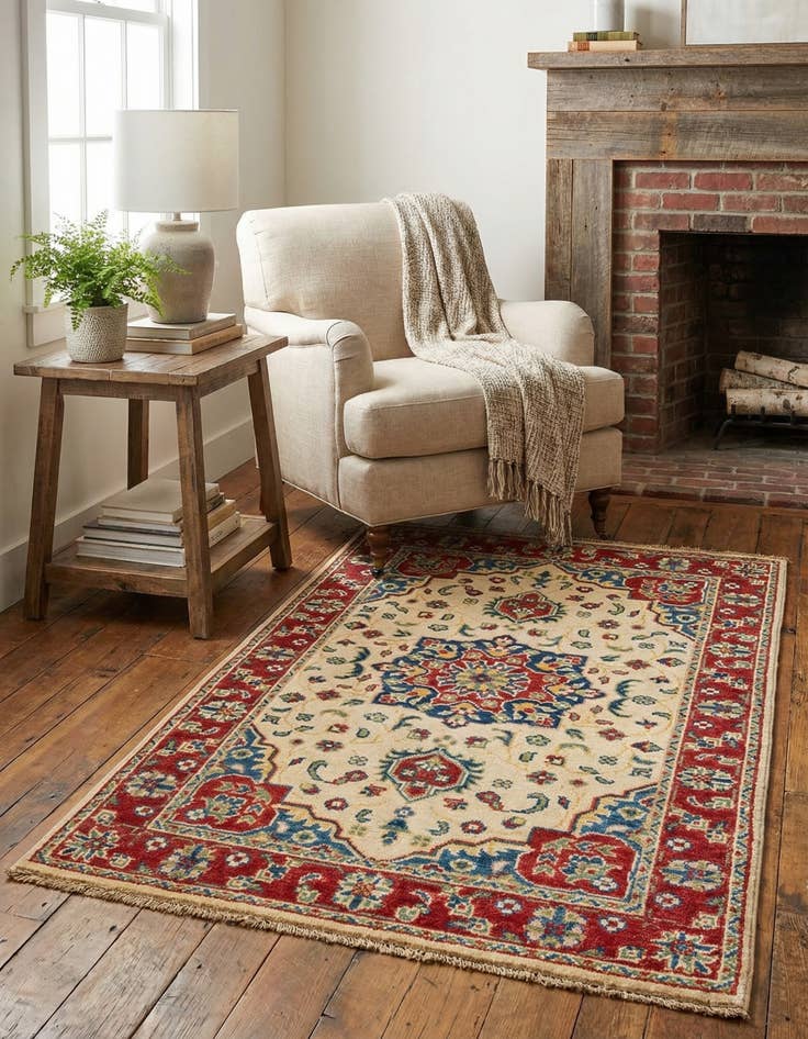 Detail image of 2' 8 x 4' 1  Hand Knotted Kazak Rug