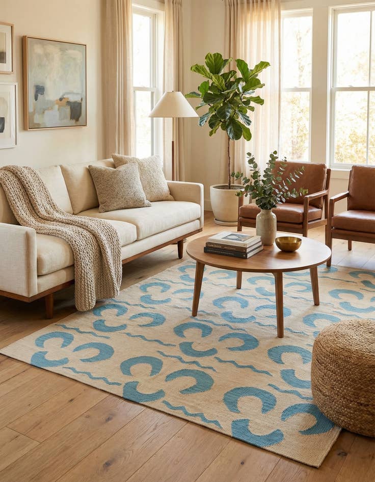 Detail image of 5' x 6' 7  Hand Woven Kilim Modern Wool Rug