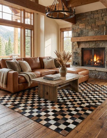 5' x 8' Cowhide Leather Rug