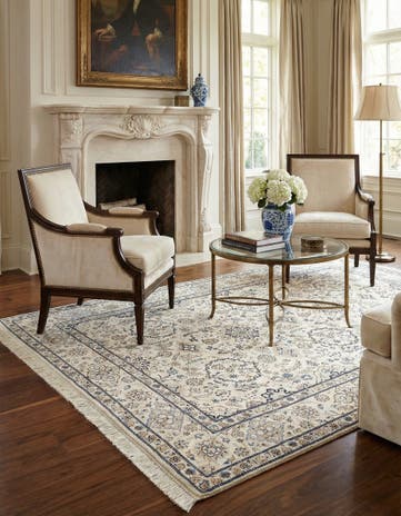 4' 11 x 7' 8 Hand Knotted Nain Rug