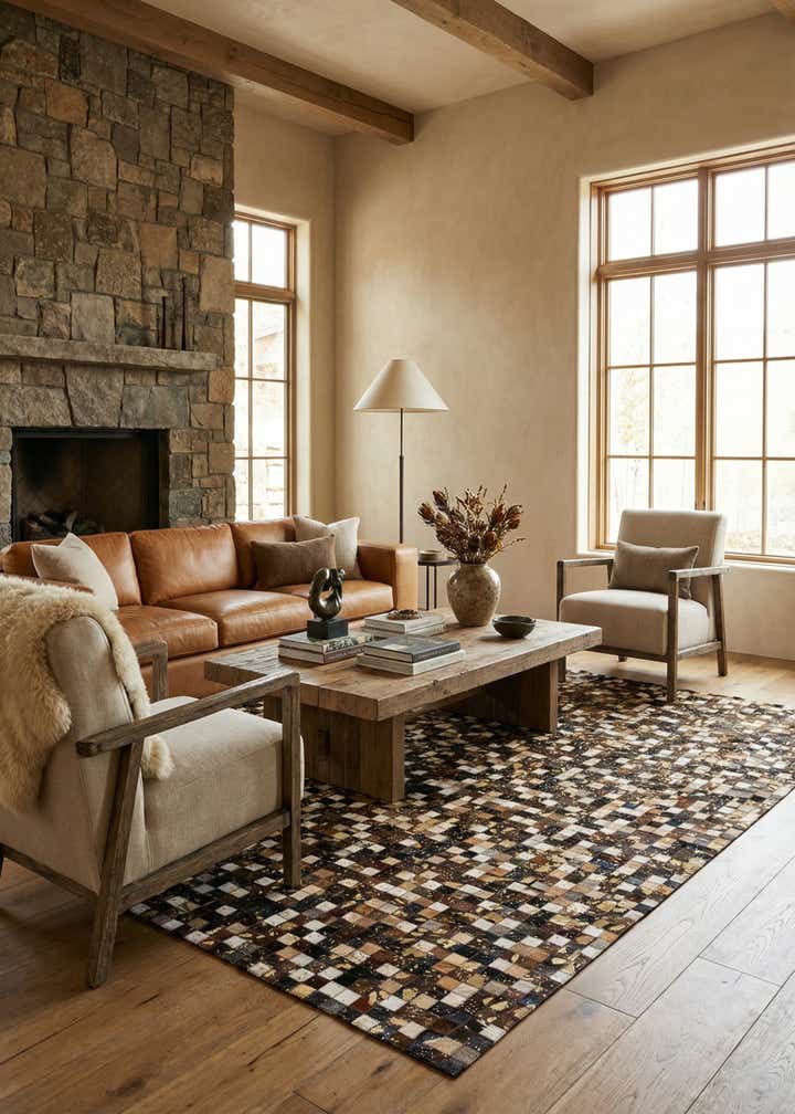 5' x 7' 10 Cowhide Stocks Rug