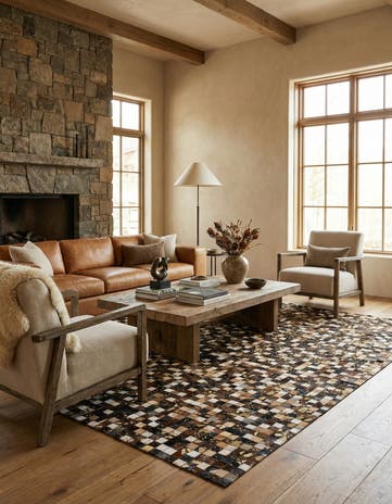 5' x 7' 10 Cowhide Stocks Rug