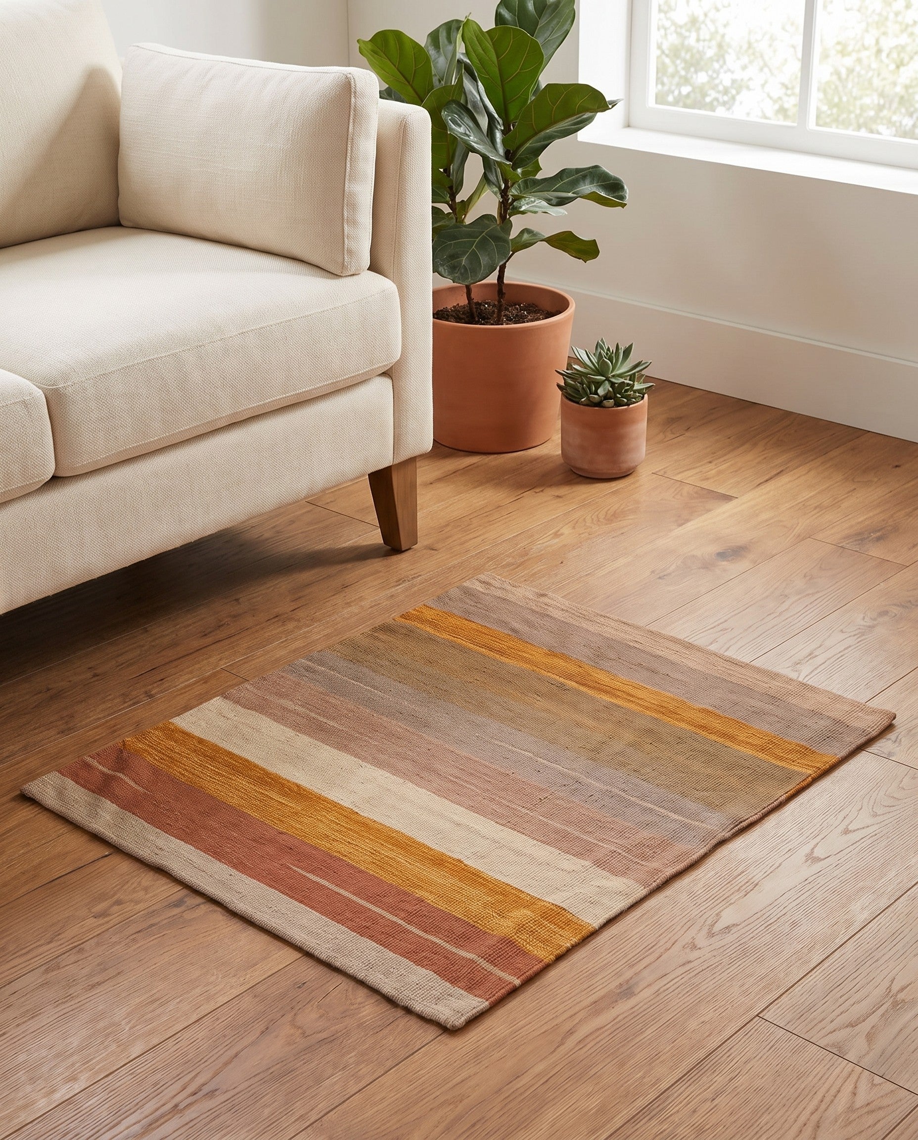 2' 5 x 2' 6 Hand Woven Pillow Wool Square Rug