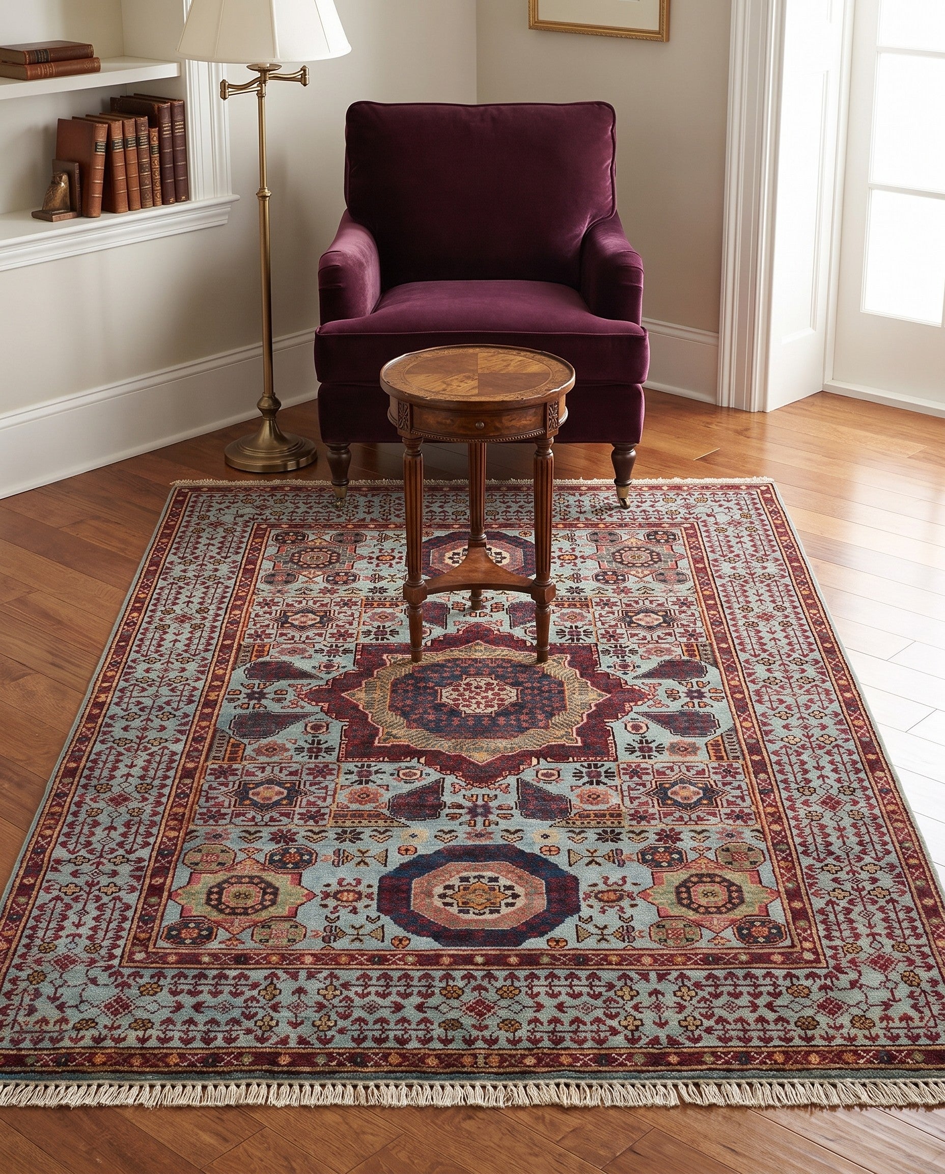 4' x 5' 9 Hand Knotted Mamluk Ziegler Rug