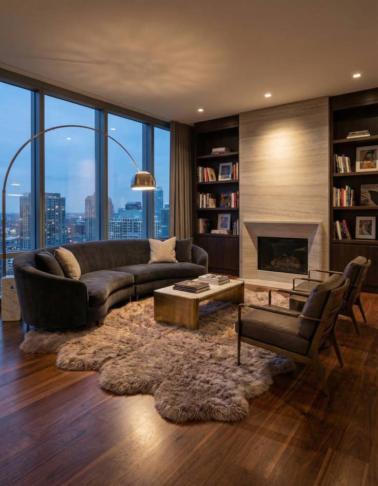 Detail image of 6' x 6' Natural Sheepskin Square Rug