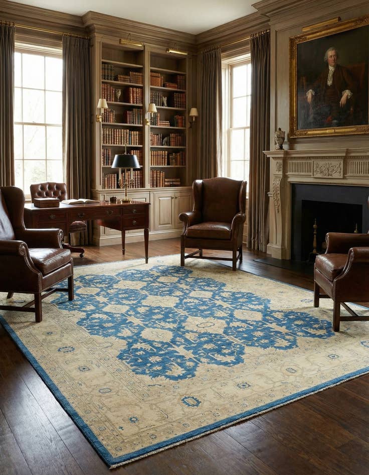 Detail image of 9' 9 x 13' 6  Hand Knotted Peshawar Ziegler Rug