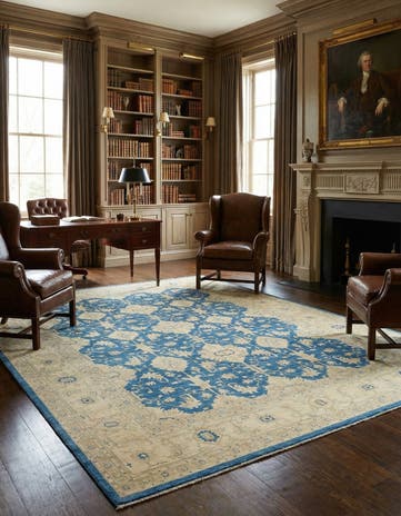 9' 9 x 13' 6 Hand Knotted Peshawar Ziegler Rug
