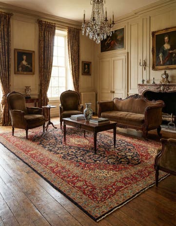 8' 4 x 13' Hand Knotted Kashan Persian Wool Rug