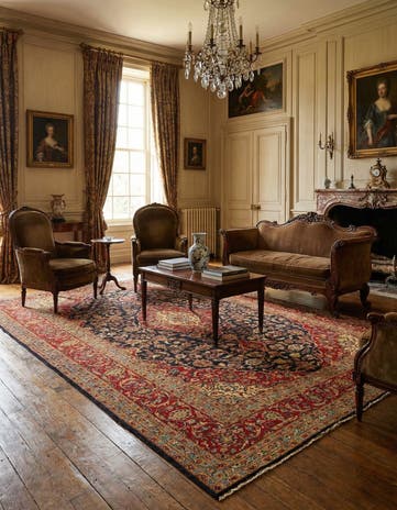 8' 4 x 13' Hand Knotted Kashan Persian Wool Rug