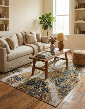5' 4 x 6' 6 Hand Knotted Ultra Vintage Persian Wool Rug