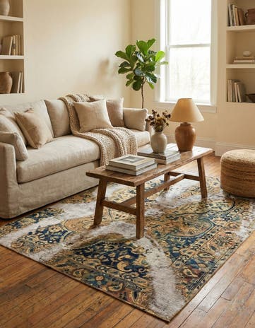 5' 4 x 6' 6 Hand Knotted Ultra Vintage Persian Wool Rug