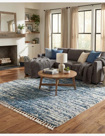 Blue Serenity Shag Square Rug