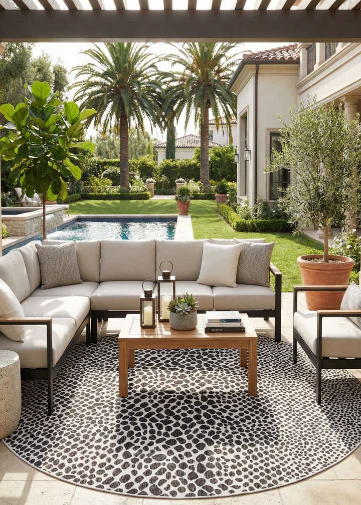 13' x 13' Easy-Clean Jill Zarin Cape Town Indoor / Outdoor Round Rug