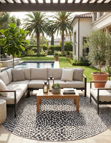 13' x 13' Easy-Clean Jill Zarin Cape Town Indoor / Outdoor Round Rug