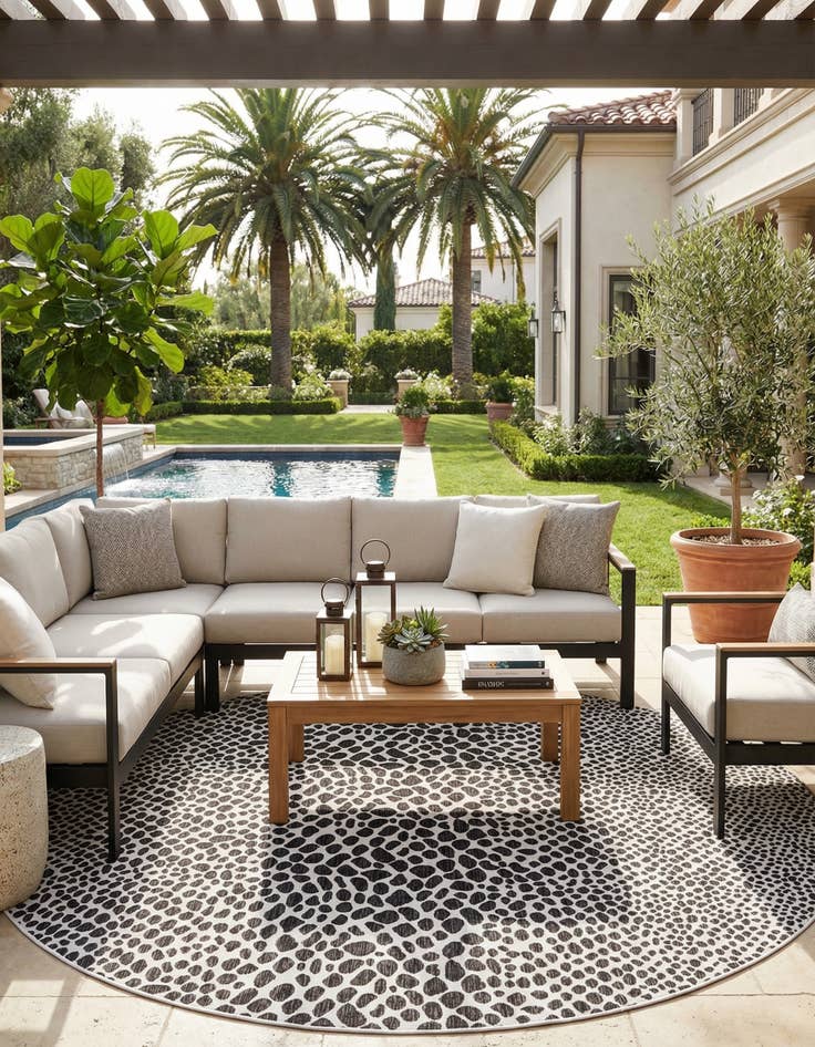Detail image of 13' x 13' Easy-Clean Jill Zarin Cape Town Indoor / Outdoor Round Rug