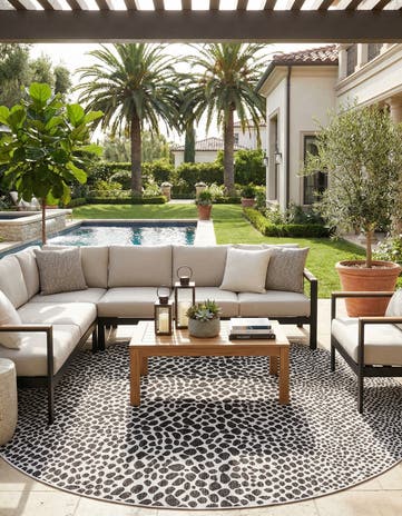 13' x 13' Easy-Clean Jill Zarin Cape Town Indoor / Outdoor Round Rug