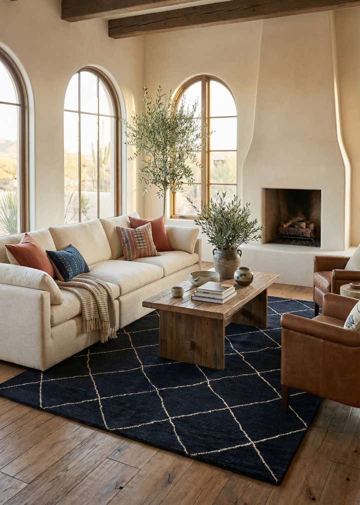 5' 6 x 8' 3 Hand Knotted Moroccan Wool Rug