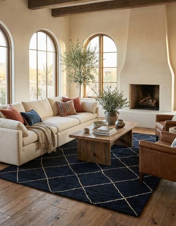 5' 6 x 8' 3 Hand Knotted Moroccan Wool Rug
