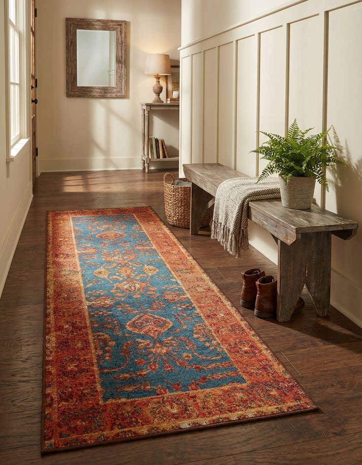 Detail image of 2' x 6'  Washable Traditional Indoor / Outdoor Runner Rug