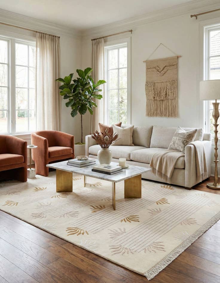 Detail image of  5' 7 x 7' 10  Hand Knotted Darya Wool Rug