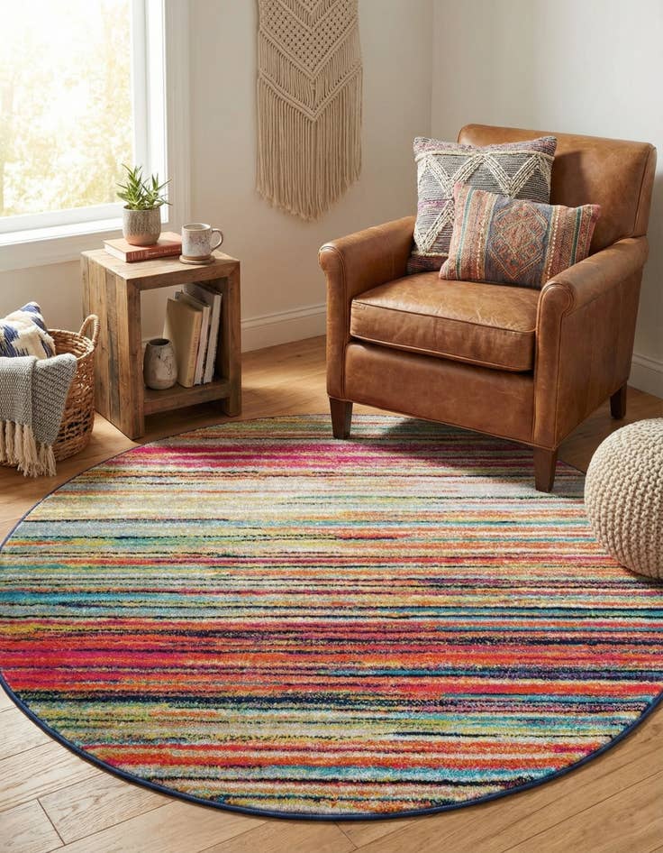 Detail image of  5' 3 x 5' 3 Azalea Round Rug