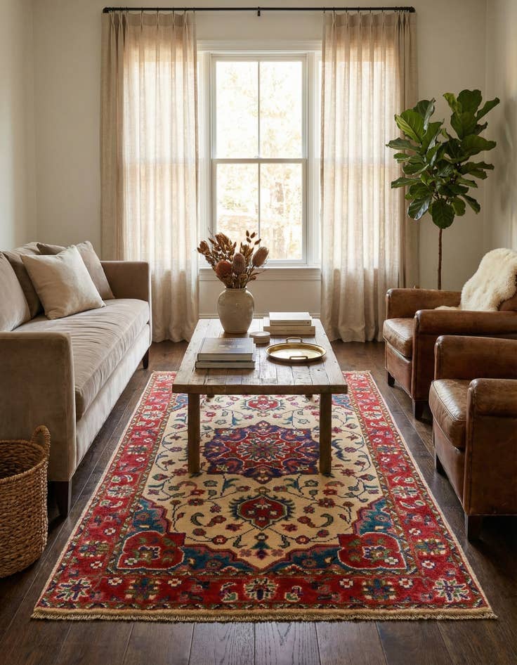 Detail image of 2' 6 x 4' 3  Hand Knotted Kazak Rug