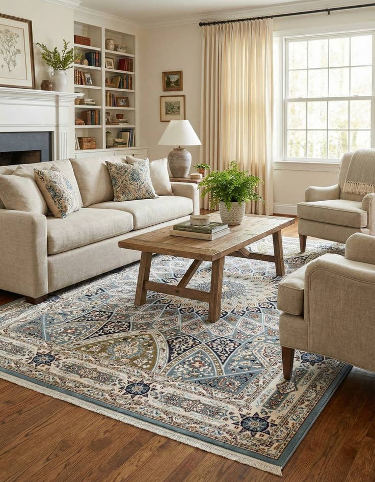 Detail image of 7' 1 x 10' Nain Design Rug