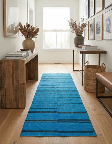 2' 8 x 7' 9 Hand Woven Kilim Modern Wool Runner Rug