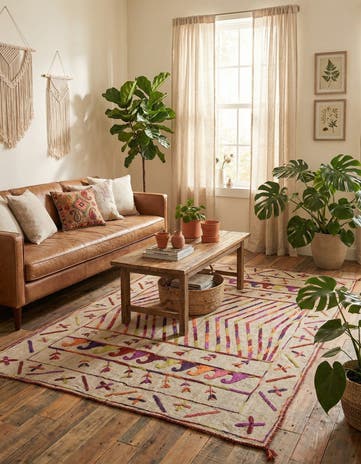 3' 10 x 5' 7 Hand Woven Kilim Suzani Wool Rug